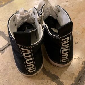 Nununu kids Stylish Black and White Kids High-Top Sneakers